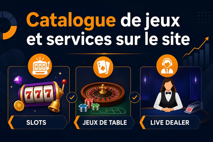 Catalogue de jeux et services sur le site