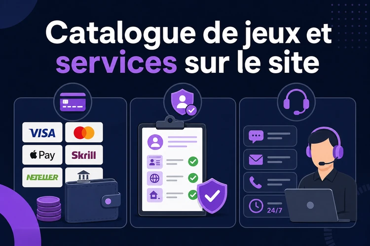 Catalogue de jeux et services sur le site